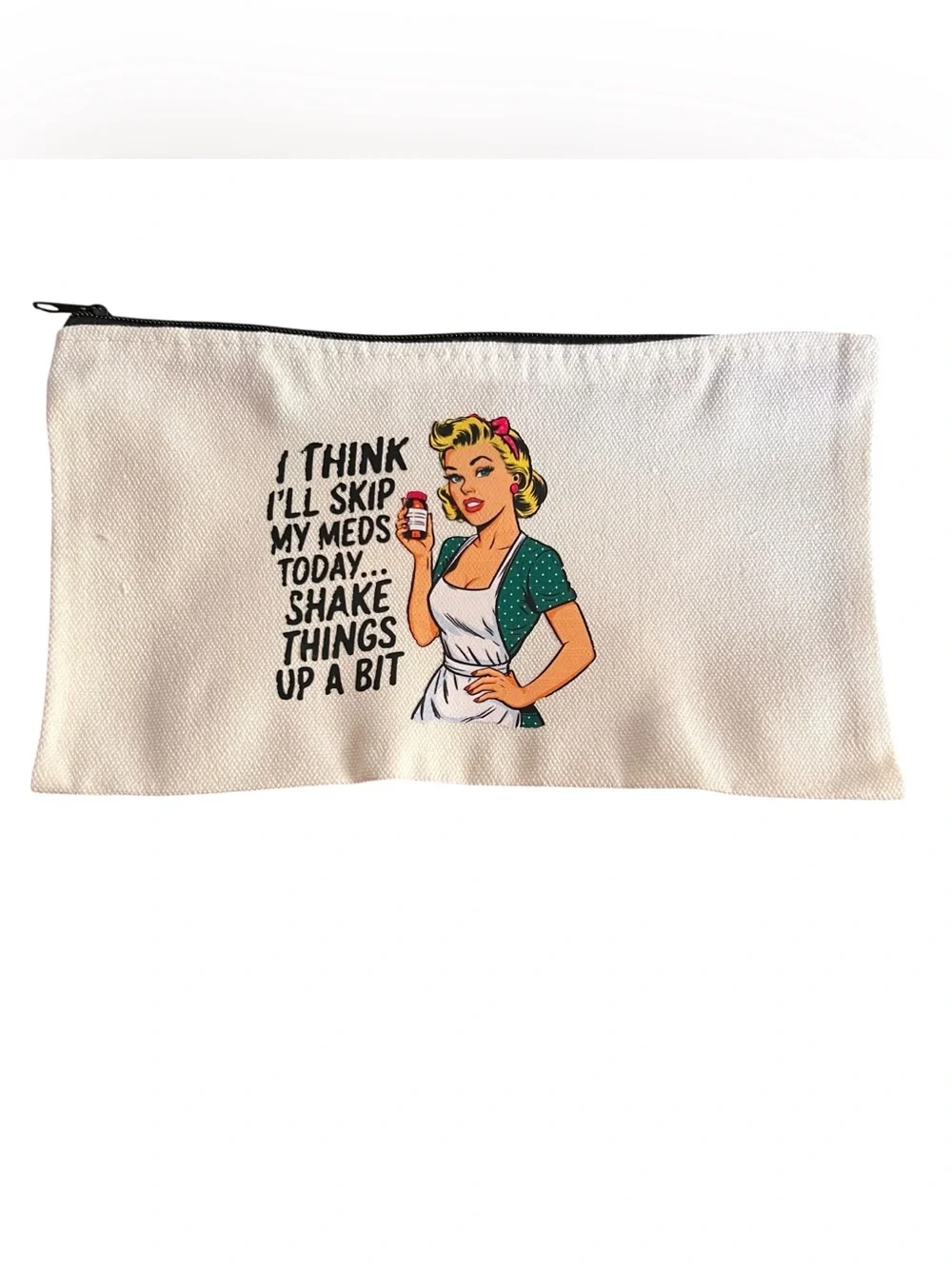 Canvas Cosmetic Pouch with Funny Quotes